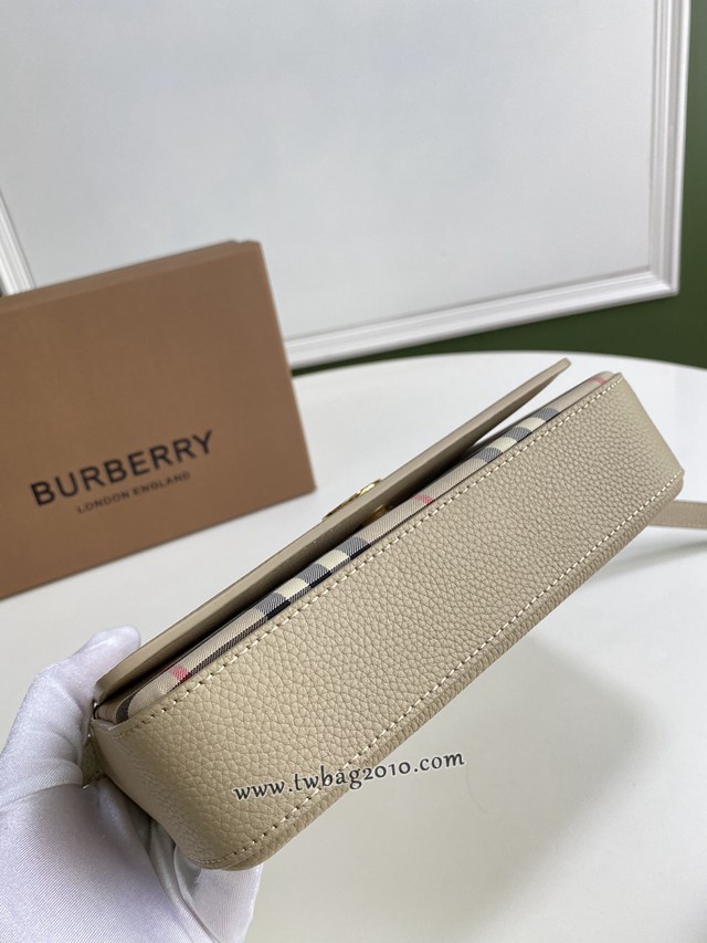 Burberry專門店新款粒紋皮革典藏Vintage復古格紋女包 巴寶莉單肩斜挎小包 yxb1241